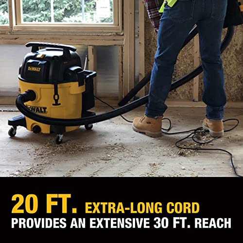 DEWALT 12 Gallon STEALTHSONIC Ultra Quiet Poly Wet Dry Vacuum, DXV12P-QTA Newest Noise Reduction Vac, 5.5 Peak HP Shop Vacuum for Jobsite/Workshop, Reduce Motor Noise, Yellow - WoodArtSupply