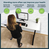 TechOrbits Electric Standing Desk Frame 60 x 24 Inch Tabletop - Motorized Workstation Two Leg Stand Up Desk with Memory Settings and Telescopic Sit Stand Height Adjustment (Black Frame/Wood BrownTop) TechOrbits