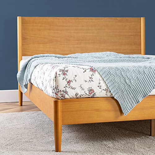 ZINUS Allen Mid Century Solid Wood Platform Bed Frame - No Box Spring Needed, Easy Assembly, Full Size, Brown - WoodArtSupply