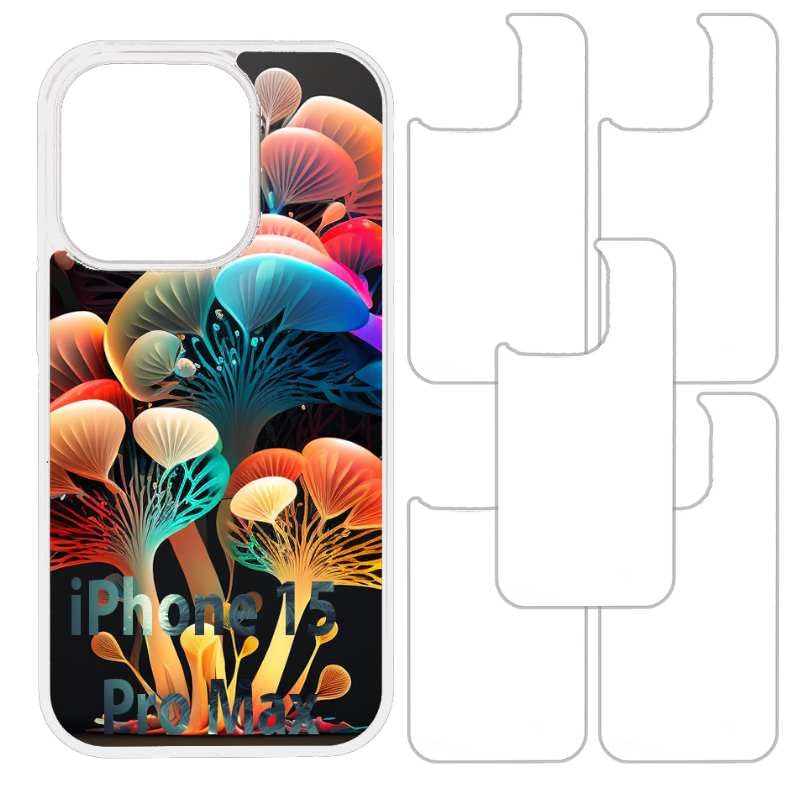 INNOSUB 5-Pack White Sublimation iPhone 15 Pro Max Cases with Aluminum Inserts, Rubber Protective Cases for Custom Designs, Ideal for Heat Press Printing INNOSUB