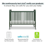 DaVinci Jenny Lind 3-in-1 Convertible Crib in Forest Green, Removable Wheels, Greenguard Gold DaVinci