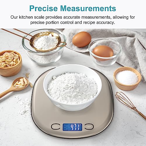 Ultrean High Capacity Food Scale, 33lb Rechargeable Digital Kitchen Scale with LCD Display, Slim & Lightweight Design, 1g Precise Graduation, Weight Grams and Ounces for Cooking, Baking & Meal Prep