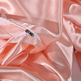 Erosebridal Hotel Pink Duvet Cover Queen Silk Like Satin Bedding Set Summer Reversible Quilt Comforter Cover Honeymoon Sexy Luxury Soft Lightweight Brushed Bedspreads for Farmhouse Room Decor Erosebridal