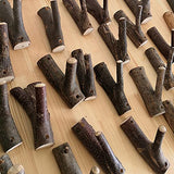 Tsnamay 8Pcs Real Wood Tree Branch Wall Hook, Farmhouse Rustic Decorative Wooden with Bark Trunk Thickness 2cm-3cm with Screw Tsnamay