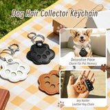 ZooWhale Classic 3 Pcs Dog Fur Storage Keychain,Cute Pet Fur Keepsake Leather Keychain for Collecting Cat and Dog Hair pet Memorial Gifts for Dogs，Black White Brown
