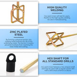 AYZOTEK Paint Mixer for Drill, 1-5 Gallon Bucket, Paint Stirrer for Drill, Zinc Plated, Rust-Free & Easy to Clean, Fits All Standard Drills - For Mixing Paint, Resin, Epoxy & Concrete (Medium Head) AYZOTEK