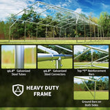 Outsunny 20 x 40 ft Heavy Duty Party Tent Outdoor Gazebo Wedding Tent Event Shelter Carport BBQ with Removable Sidewalls & Windows, Outside Waterproof Canopy for Parties, White and Gray Outsunny