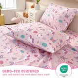 MICORAL Queen Sheets Set Kids, Unicorn Sheets for Boys Girls & Teens, 4 Piece Soft Printed Microfiber Bed Sheets, Deep Pocket Cozy Cute Toddler Bedding Set MICORAL