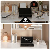 Homiflex 5-Tier Desk Shelf, 37.4''W Desktop Bookshelf for Computer Monitor, Desktop Organizer Shelf Storage Rack with 6 Cubbies, 5-Level Desk Hutch Display Rack for Home, Office, Dorm, Vanity, White Homiflex