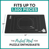 Point Games Rubber Puzzle Mat, Jigsaw Roll Up Mat for Puzzles - Jigsaw Mat 1500 Pieces Protector, Saver, Organizer, Non-Slip Rubber Bottom, Polyester Top w/Storage Bag + Bonus Puzzle Glue Point Games