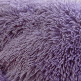 HAIHUA Faux Fur Purple Comforter Cover Queen Set, Soft Fuzzy Plush Purple Bedding Queen Set 3 Pieces (1 Furry Duvet Cover + 2 Fluffy Pillow Cases) Shaggy Bed Set, Zipper Closure HAIHUA