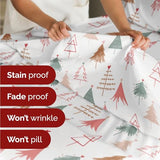 Queen Christmas Tree Sheet Set - Holiday Xmas Pattern Bedding Set - Deep Pockets - Snug Fit - 4 Piece - Wrinkle Free & Easy Care - Comfy Festive Winter - Holiday Sheets for Women, Men, Kids & Teens CGK Unlimited
