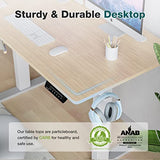 Sweetcrispy Electric Standing Desk, 40 x 24in Adjustable Height Electric Stand up Desk Standing Computer Desk Home Office Desk Ergonomic Workstation with 3 Memory Controller, Bamboo Texture Sweetcrispy