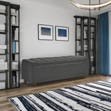 Signature Design by Ashley Cortwell Ottoman Tufted Entryway Storage Bench, Charcoal Gray Signature Design by Ashley