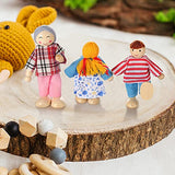 Jzszera Wooden Doll House People of 8 Figures, Dolls Family Set for Girls Toddler Kids Dollhouse Accessories Toy Jzszera