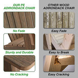 ACUEL Adirondack Chair Outdoor, Oversized Patio Chair Poly Lumber, Weather Resistant & Heavy Duty, Fire Pits Chair for Porch, Poolside, Lawn, Backyard and Garden, 350lbs Capacity (Light Brown) ACUEL