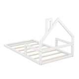 Harper & Bright Designs Twin House Bed Frame with Solid Wood Slats - White Harper & Bright Designs