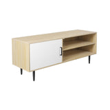 Novilla TV Stand for TV's up to 50 Inches, Television Stands and Shelves Entertainment Center with Storage Cabinets & Open Shelf, White Novilla