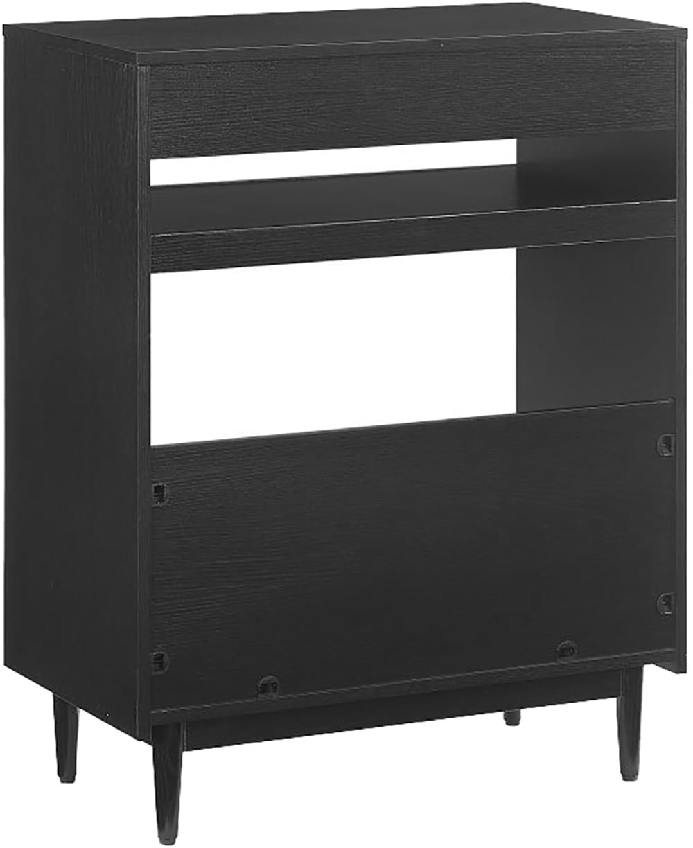 Crosley Furniture Liam Turntable Record Player Stand with Storage for Vinyl Records, Mid Century Modern, Black Crosley Furniture