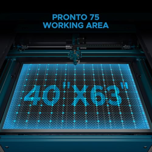 OMTech Pronto 150W CO2 Laser Engraver & Cutter with LightBurn – 63"x40" Workspace, 1,000mm/s Speed, Autofocus, 2-Way Pass, Air Assist, for Wood, Acrylic & More OMTech