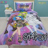 Character World Official Rainbow High Single Duvet Cover Set | Shadow High Dolls Design | Reversible 2 Sided Bedding Including Matching Pillow Case | Single Bed Set Rainbow High