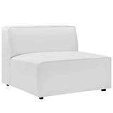 Modway Mingle Vegan Leather 3-Piece Sectional Sofa in White Modway