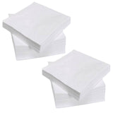 200 Count Napkins 2 Ply Plain White Beverage Napkins Disposable Four Fold Cocktails Paper Napkins 4.9" X 4.9" folded for Party and Every Day Use RosyDecor