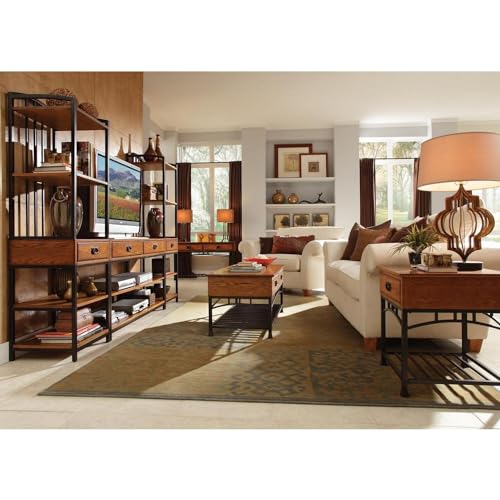 Modern Craftsman Distressed Oak End Table by Home Styles, Brown 22D x 22W x 24.5H in homestyles