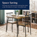 Best Choice Products 3-Piece Dining Set Modern Dining Table Set, Metal and Wood Square Dining Table for Kitchen, Dining Room, Dinette, Breakfast Nook w/ 2 Chairs - Brown Best Choice Products