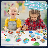 CHOCKACAKE Rock Glow in The Dark Painting Kit for Kids - DIY Arts and Crafts Set for Girls, Perfect Creative Painting Gift for Boys and Girls, Fun Outdoor Activities CHOCKACAKE