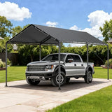 Carport 10x20ft Heavy Duty Car Tent, Portable Garage, Car Shelter, All-Season Tarp Tent for Car, Party，Grey Grezone