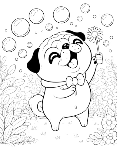 Cute Dogs Coloring Book for Kids Ages 4-8: Adorable Cartoon Dogs & Puppies WoodArtSupply