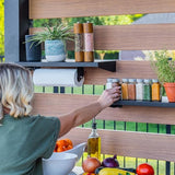 Backyard Discovery Fusion Flame Turn-Key Outdoor Kitchen with 38-inch Stainless Steel 5-burner Grill Island, Sear Zone, Infrared Burner, Outdoor-Rated Refrigerator, Storage, Steel Roof for Deck, Patio Backyard Discovery