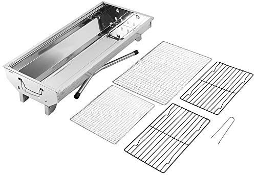 Barbecue Charcoal Grill Stainless Steel Folding Portable BBQ Tool Kits for Outdoor Cooking Camping Hiking Picnics Tailgating Backpacking or Any Outdoor Event (Large) Uten