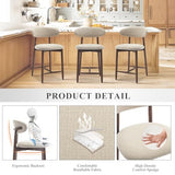 COLAMY Counter Height Bar Stools Set of 2, Kitchen Bar Stools with Back, Mid Century Modern Upholstered, with Wood Legs for Kitchen Island Dining Room, Beige COLAMY