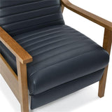 Comfort Pointe Arthur Midnight Blue Faux Leather Wood Arm Push Back Recliner Comfort Pointe