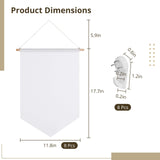 Anjetan 8 Pcs Sublimation Blank Banners, 11.8×17.7in Waterproof Canvas Custom Banners with Wood Sticks/Hanging Ropes/Traceless Nails, Paintable White Banner Signs for Indoor Outdoor Display Anjetan