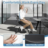 Ergonomic Kneeling Chair Height-Adjustable 32.2-36.2 in Postures Chairs with Lockable Wheels and Armrests Knee Chairs can Hold Up to 220 Lbs Kneeling Ergonomic Chair for Desk Home Meditation,Black Generic