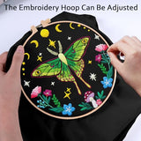 Nuberlic Canvas Tote Bag Embroidery Kit for Beginners Adults -DIY Needlepoint Kit with Butterfly Pattern Bag Reusable Eco-Friendly Shopping Bag