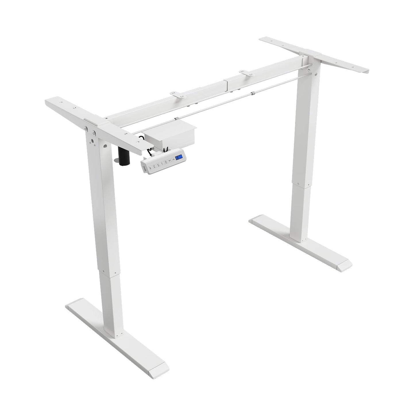 Juyancao Electric Standing Desk Frame Motor Height Adjustable Desk Motorized Stand Up Desk White(Frame Only) - WoodArtSupply