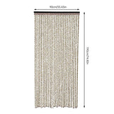 SanBouSi 49 Strands Natural Bamboo & Wood Beaded Curtain Wooden Hanging Room Divider Decorative Handmade Boho Bohemian Wooden Doorway Beads Curtain, 75" x 35.5" SanBouSi