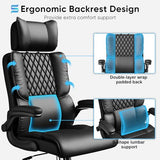 Sytas Executive Office Ergonomic Chair with Adjustable Headrest, PU Leather Desk Chair, High-Back Swivel Task Chair for Home Office, 135° Reclining, Black Sytas