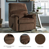 Signature Design by Ashley Nerviano Contemporary Wall Hugger Recliner with Pillow-Top Armrest, Dark Brown