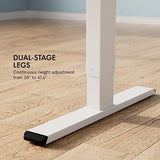 FLEXISPOT Electric Standing Desk Whole Piece 55 x 28 Inch Desktop Adjustable Height Desk Home Office Computer Workstation Sit Stand up Desk (White Frame + 55" Maple Top, 2 Packages) FLEXISPOT