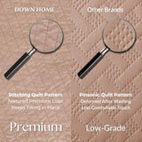 DOWN HOME Queen Quilt Bedding Set with Shams, Vintage Washed Soft Quilted Blanket Thin Comforter Lightweight Bedspread Coverlet Bed Cover, Brushed Microfiber Stripe Stitching, Desert Blush, 86"x90" DOWN HOME