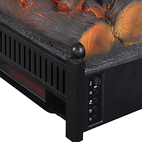 duraflame Electric Log Set 1,000 Sq Ft Heater, Faux Logs Insert with Infrared Flames for Existing Fireplaces, Remote Control Included