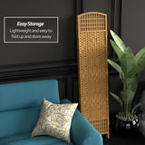 Red Lantern 5 1/2 ft. Tall Fiber Weave Light Beige-3 Panel Room Divider Red Lantern