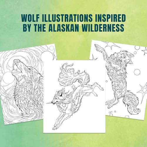 Howl: The Call of the Wolf: A Stress-Relieving Adult Coloring Book Inspired by the Alaskan Wilderness WoodArtSupply