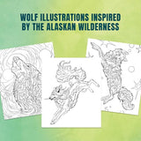 Howl: The Call of the Wolf: A Stress-Relieving Adult Coloring Book Inspired by the Alaskan Wilderness WoodArtSupply