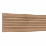 819-4FTWHW Unfinished White Hardwood Reversible Fluted/Reeded Casing Moulding ORNAMENTAL